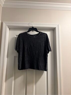 Caution To The Wind Black Washed Crew Neck Tee